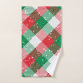 Red White Green Spotter Schachbrettmuster Badhandtuch Set (Handtuch)
