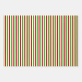 Red White Green Stripes Muster Weihnachten Geschenkpapier Set (Vorderseite 2)