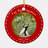 Red White Green Unser erstes Weihnachtsgeschmuck Keramik Ornament (Vorne)