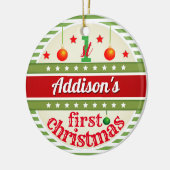 Red White Green / Your Baby's First Christmas Keramik Ornament (Links)