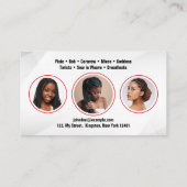 Red White Hair Braiding Haar Braid Salon Visitenkarte (Rückseite)