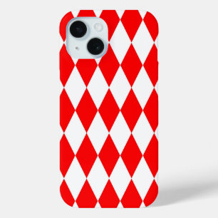 Red White Harlequin Diamonds Schachbretts Design Case-Mate iPhone Hülle