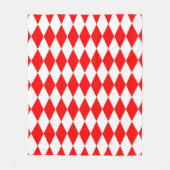 Red White Harlequin Diamonds Schachbretts Design Fleecedecke (Vorderseite)