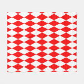 Red White Harlequin Diamonds Schachbretts Design Fleecedecke (Vorderseite (Horizontal))