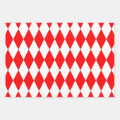 Red White Harlequin Diamonds Schachbretts Design Geschenkpapier Set (Vorderseite 3)