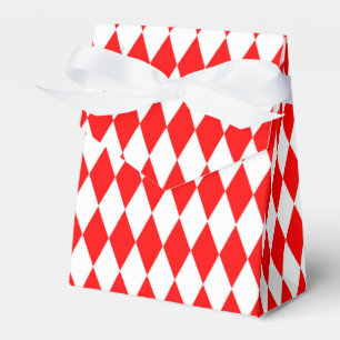 Red White Harlequin Diamonds Schachbretts Design Geschenkschachtel