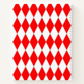 Red White Harlequin Diamonds Schachbretts Design Notizblock (Rückseite)