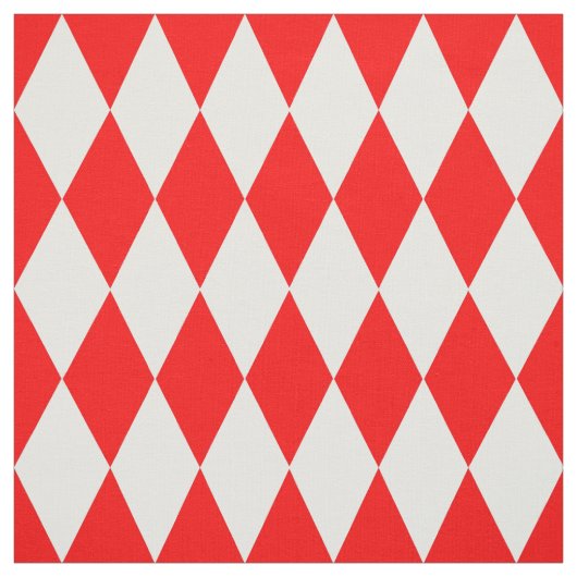Red White Harlequin Diamonds Schachbretts Design Stoff (Muster)