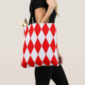 Red White Harlequin Diamonds Schachbretts Design Tasche (Von Nahem)