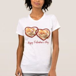 Red White Heart Modern Happy Valentines Day T-Shirt