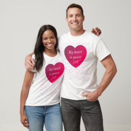 Red White Heart Moderner Valentinstag Männer T - S T-Shirt