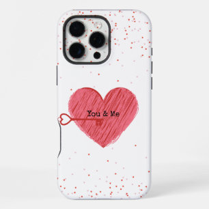 Red White Heart Niedlich Trendy Modern Valentinsta iPhone 16 Pro Max Hülle