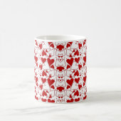 Red & White Heart Pattern Love-Themed Kaffeetasse (Mittel)