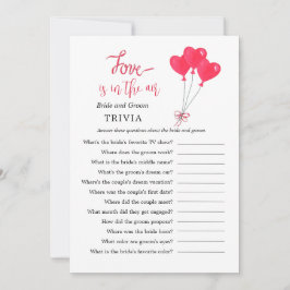 Red & White Heart TRIVIA Brautparty Games Einladung