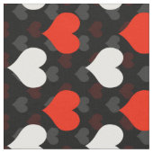 Red White Hearts Black Stoff (Nahaufnahme)