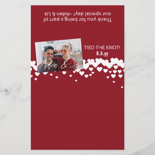 Red White Hearts Custom Wedding Candy Bar Wrapper (Vorderseite)