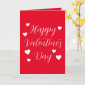 Red White Hearts Happy Valentine's Day Karte (Gelbe Blume)