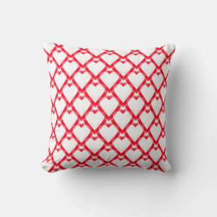 Red White Hearts Kissen