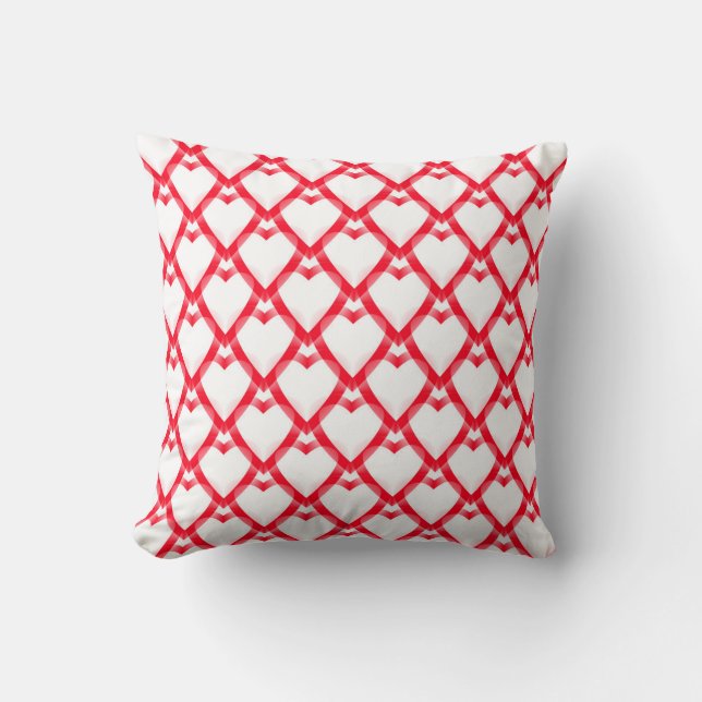 Red White Hearts Kissen (Vorderseite)