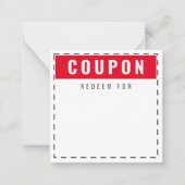 Red & White Hearts Muster Moderne Leere Coupons Mitteilungskarte (Vorderseite)
