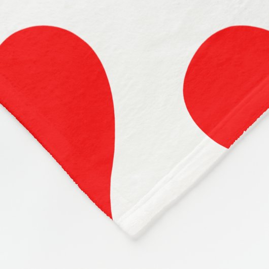 Red White Hearts Pattern Fleecedecke (Ecke)