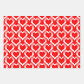 Red White Hearts Pattern Geschenkpapier Set (Vorderseite 2)