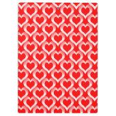 Red White Hearts Pattern Klemmbrett (Rückseite)