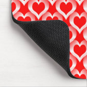 Red White Hearts Pattern Mousepad (Ecke)