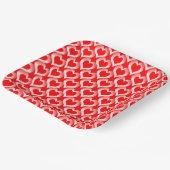 Red White Hearts Pattern Pappteller (Gewinkelt)
