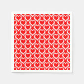 Red White Hearts Pattern Serviette (Vorderseite)