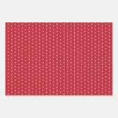 Red & White Hearts Script Liebe Valentine's Day Geschenkpapier Set (Vorderseite)