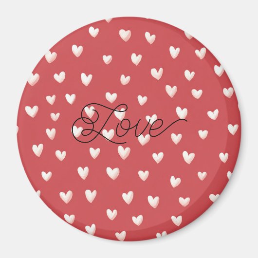 Red White Hearts Valentine's Day Magnet (Vorne)