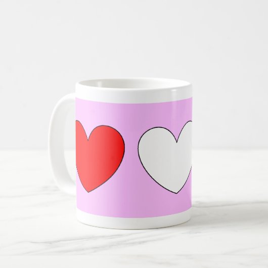 Red White Hearts Valentinstag 4Derek Kaffeetasse (Vorderseite Links)
