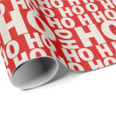 Red White Ho Ho Classic Trendy Simple Holiday Geschenkpapier (Rolleneckpunkt)