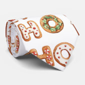 Red White Ho Ho Ho Gingerbrei Keks Weihnachten Krawatte (Gerollt)
