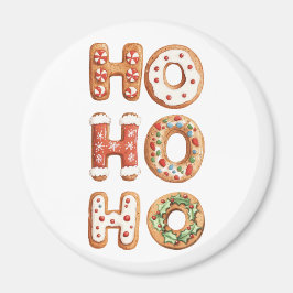 Red White Ho Ho Ho Gingerbrei Keks Weihnachten Magnet