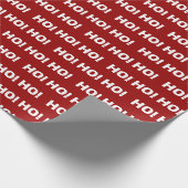 Red White Ho Ho Ho Pattern Weihnachtsfeiertag Geschenkpapier (Ecke)