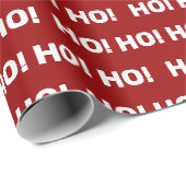 Red White Ho Ho Ho Pattern Weihnachtsfeiertag Geschenkpapier (Rolleneckpunkt)