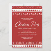 Red & White Holiday Pattern Weihnachts-Party Einladung (Vorderseite)