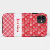 Red & White Holiday Snowflake iPhone 5 Case-Mate iPhone Hülle (Rückseite (Horizontal))