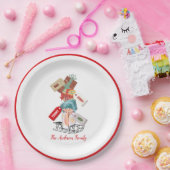 Red White Holiday Whimsical Familie Weihnachten Pappteller (Party)