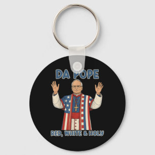 Red White Holy Da Pope aus America Chicago Pope L Schlüsselanhänger