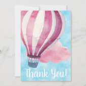 Red White Hot Air Ballon in Blue Sky Vielen Dank Dankeskarte (Vorderseite)