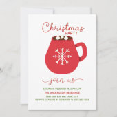 Red White Hot Cocoa Weihnachts-Party Einladung (Vorderseite)