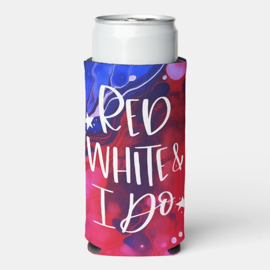 Red White I Do | 4. Juli Bachelorette Bash Selters Dosenkühler (Seltzer Vorderseite)