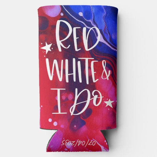 Red White I Do | 4. Juli Bachelorette Bash Selters Dosenkühler (Rückseite)