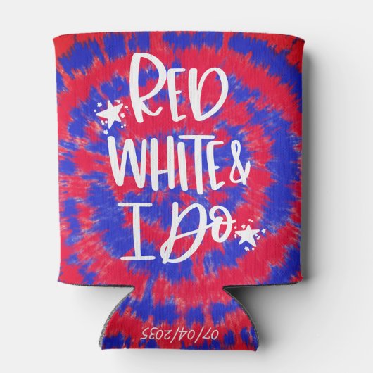 Red White I Do 4. Juli Junggeselinnen-Abschied Dosenkühler (Rückseite)