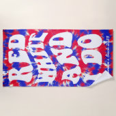 Red White I Do 4. Juli Retro Gefärbte Krawatte Strandtuch (Vorderseite)