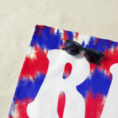 Red White I Do 4. Juli Retro Gefärbte Krawatte Strandtuch (Beispiel)