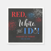 Red White & I Do 4th of July Napkins Serviette (Vorderseite)